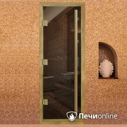 Дверь для бани Arta Премьер 60G Бронза с профилем под золото, 2100х800 мм в Урае